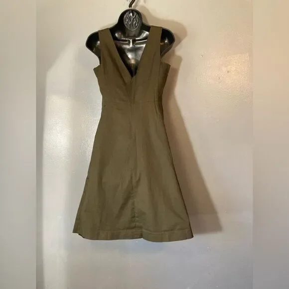 Talbots Petite Olive Green Sleeveless Dress - Picture 5 of 5